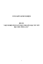 Sáng kiến kinh nghiệm skkn về một số biện pháp giúp học sinh lớp 8 học tốt tiết đọc hiểu tiếng anh