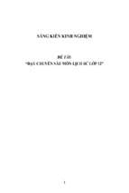 Sáng kiến kinh nghiệm dạy chuyên sâu môn lịch sử lớp 12