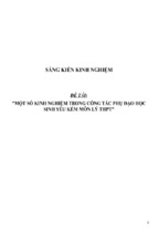 Sáng kiến kinh nghiệm skkn một số kinh nghiệm trong công tác phụ đạo học sinh yếu kém môn lý thpt