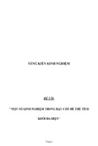 Sáng kiến kinh nghiệm dạy chủ đề thể tích khối đa diện