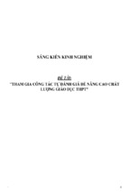 Sáng kiến kinh nghiệm skkn tham gia công tác tự đánh giá để nâng cao chất lượng giáo dục thpt