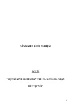 Sáng kiến kinh nghiệm skkn giúp trẻ 25   36 tháng tuổi nói đúng ngữ pháp, nói mạch lạc