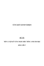 Sáng kiến kinh nghiệm đề tài skkn rèn luyện kỹ năng nghe hiểu tiếng anh cho học sinh lớp 6