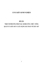 Sáng kiến kinh nghiệm một số phương pháp xác định công thức tổng quát của dãy số và xây dựng bài toán về dãy số