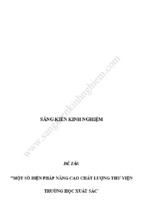 Sáng kiến kinh nghiệm skkn một số biện pháp nâng cao chất lượng thư viện trường học xuất sắc