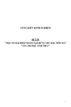 Sáng kiến kinh nghiệm skkn một số giải pháp nhằm tạo hứng thú học môn ngữ văn cho học sinh thcs