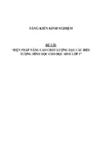 Sáng kiến kinh nghiệm skkn biện pháp nâng cao chất lượng dạy các biểu tượng hình học cho học sinh lớp 1