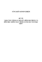 Sáng kiến kinh nghiệm skkn khai thác mối quan hệ giữa hình học phẳng và hình học không gian trong giảng dạy toán bậc thpt