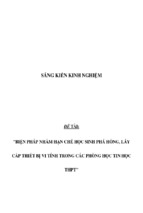 Sáng kiến kinh nghiệm skkn biện pháp nhằm hạn chế học sinh phá hỏng, lấy cắp thiết bị vi tính trong các phòng học tin học thpt