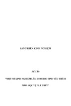 Một số kinh nghiệm làm cho học sinh yêu thích môn học vật lý thpt