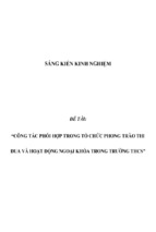 Sáng kiến kinh nghiệm skkn công tác phối hợp trong tổ chức phong trào thi đua và hoạt động ngoại khóa trong trường thcs