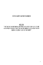 Sáng kiến kinh nghiệm skkn sử dụng sơ đồ định hướng giải bài tập vật lý để giải một số bài tập ứng dụng định luật bảo toàn động lượng vật lý 10 thpt