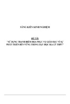 Sáng kiến kinh nghiệm skkn sử dụng tranh biếm họa phục vụ giáo dục vì sự phát triển bền vững trong dạy học địa lý thpt