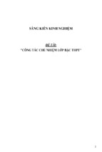 Sáng kiến kinh nghiệm về công tác chủ nhiệm trong trường thpt