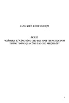 Sáng kiến kinh nghiệm skkn giáo dục kĩ năng sống cho học sinh trung học phổ thông thông qua công tác chủ nhiệm lớp