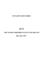 Sáng kiến kinh nghiệm skkn biện pháp rèn kỹ năng đọc cho học sinh lớp 1 trong các tiết tập đọc