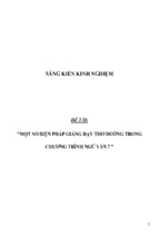 Sáng kiến kinh nghiệm skkn một số biện pháp giảng dạy thơ đường trong chương trình ngữ văn 7