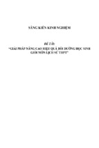 Sáng kiến kinh nghiệm skkn giải pháp nâng cao hiệu quả bồi dưỡng học sinh giỏi môn lịch sử thpt