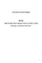 Sáng kiến kinh nghiệm skkn một số biện pháp quản lý chỉ đạo nâng cao chất lượng giáo dục ở trường mầm non