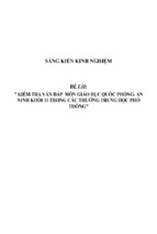 Sáng kiến kinh nghiệm skkn kiểm tra vấn đáp môn giáo dục quốc phòng   an ninh khối 11 trong các trường thpt