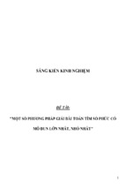 Sáng kiến kinh nghiệm skkn một số phương pháp giải bài toán tìm số phức có mô đun lớn nhất, nhỏ nhất