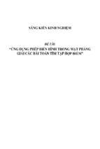 Sáng kiến kinh nghiệm skkn ứng dụng phép biến hình trong mặt phẳng giải các bài toán tìm tập hợp điểm