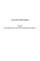 Sáng kiến kinh nghiệm skkn một số kĩ thuật dạy thực hành môn công nghệ lớp 12