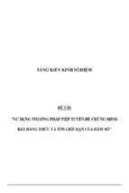 Sáng kiến kinh nghiệm skkn sử dụng phương pháp tiếp tuyến để chứng minh bất đẳng thức và tìm giới hạn của hàm số