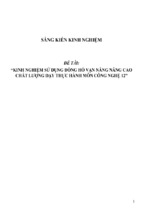 Sáng kiến kinh nghiệm sử dụng đồng hồ vạn năng nâng cao chất lượng dạy thực hành môn công nghệ 12