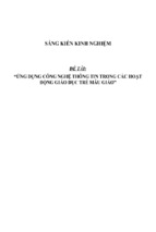 Sáng kiến kinh nghiệm skkn ứng dụng công nghệ thông tin trong các hoạt động giáo dục trẻ mẫu giáo