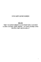 Một vài kinh nghiệm và giải pháp nâng cao chất lượng giáo dục quốc phòng   an ninh cho học sinh trường thpt hoằng hóa 2