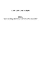 Sáng kiến kinh nghiệm skkn biện pháp dạy tốt toán chuyển động đều lớp 5