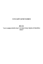 Sáng kiến kinh nghiệm skkn giảng dạy văn bản nhật dụng ở trường thcs