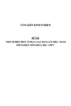 Sáng kiến kinh nghiệm skkn một số biện pháp áp dụng dạy dạng bài thực hành thí nghiệm môn khoa học lớp 5