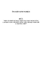 Sáng kiến kinh nghiệm skkn một số thiết kế hoạt động dạy học nhằm nâng cao khả năng nói môn tiếng anh cho học sinh lớp 11 trường thpt