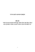 Sáng kiến kinh nghiệm skkn một số giải pháp giúp học sinh lớp 6 trường thcs ba cụm bắc nâng cao kỹ năng làm văn miêu tả