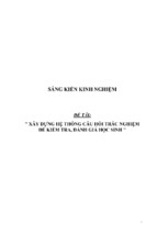 Sáng kiến kinh nghiệm skkn môn tiếng anh thcs xây dựng hệ thống câu hỏi trắc nghiệm để kiểm tra, đánh giá học sinh