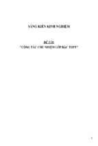 Sáng kiến kinh nghiệm về công tác chủ nhiệm lớp bậc thpt