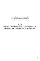 Sáng kiến kinh nghiệm skkn vận dụng phương pháp nêu và giải quyết vấn đề trong dạy học tác phẩm tự sự ở trường thpt