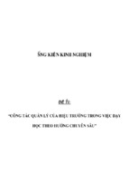 Sáng kiến kinh nghiệm skkn về công tác quản lý của hiệu trưởng trong việc dạy học theo hướng chuyên sâu