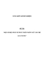 Sáng kiến kinh nghiệm phát triển ngôn ngữ cho trẻ 3 tuổi