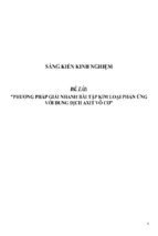 Sáng kiến kinh nghiệm skkn về phương pháp giải nhanh bài tập kim loại phản ứng với dung dịch axit vô cơ