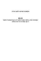 Sáng kiến kinh nghiệm dạy kỹ năng nghe tiếng anh cho học sinh lớp 10 có hiệu quả