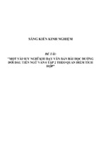 Sáng kiến kinh nghiệm skkn môn ngữ văn 6  một vài suy nghĩ khi dạy văn bản  bài học đường đời đầu tiên   ngữ văn 6 tập 2 theo quan điểm tích hợp