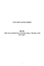 Sáng kiến kinh nghiệm skkn một số giải pháp dạy tập đọc nhạc cho học sinh tiểu học