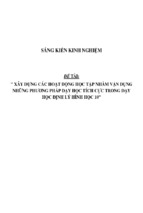 Sáng kiến kinh nghiệm skkn xây dựng các hoạt động học tập nhằm vận dụng những phương pháp dạy học tích cực trong dạy học định lý hình học 10