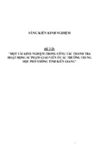 Sáng kiến kinh nghiệm skkn một vài kinh nghiệm trong công tác thanh tra hoạt động sư phạm giáo viên ở các trường trung học phổ thông tỉnh kiên giang