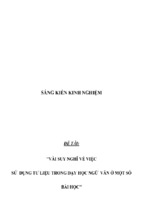 Sáng kiến kinh nghiệm skkn vận dụng tư liệu trong dạy học ngữ văn bậc thpt