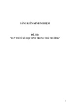 Sáng kiến kinh nghiệm duy trì sĩ số học sinh trong trường thpt