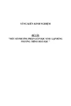 Sáng kiến kinh nghiệm skkn một số phương pháp giúp học sinh lập đúng phương trình hóa học thcs